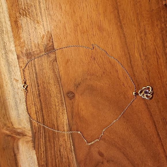 Stunning Amythest Necklace NWOT 14K Goldplated - Picture 2 of 5